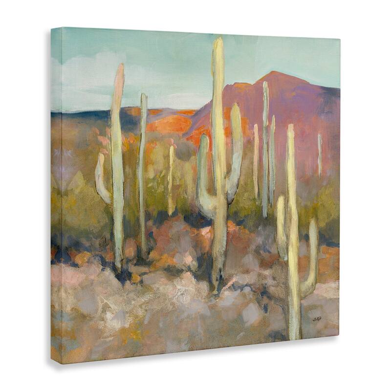 Stupell Cactus Plant Desert Landscape Soft Southwestern Plant Painting Canvas Wall Art - Yellow