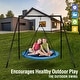 preview thumbnail 10 of 9, Heavy Duty Metal Swing Sets for Backyard with Swing Stand , Kids Saucer Swing