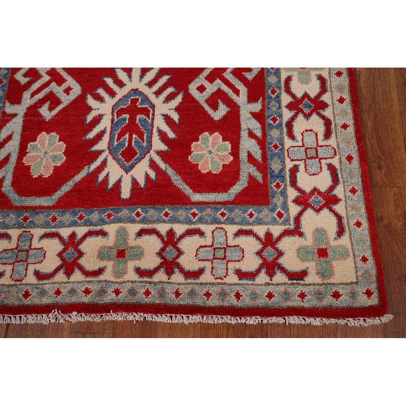 Red Kazak Oriental Foyer Rug Handmade Wool Carpet - 3'3" x 5'5"
