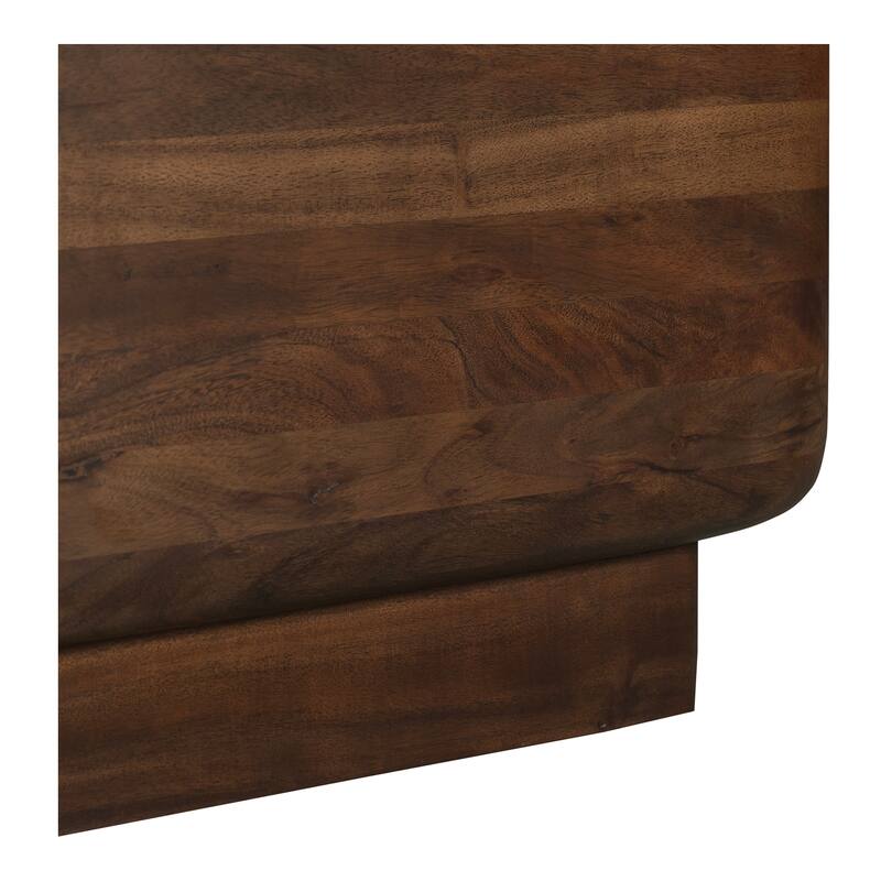 NADAAL STUDIOS Lycia Side Table, Oversized Square Shape in Solid Acacia Wood, Dark Brown