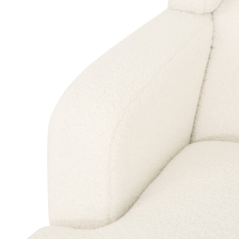 Modern 35.25" Upholstered Arm Chair with Birch Wood Legs amd Tufted Backrest for Living Room