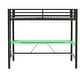 preview thumbnail 15 of 64, Gaming Loft Bed with RGB LED Light & USB Charge Station, Metal Loft Bed Frame w/Built-in Desk & Full-Length Guardrails