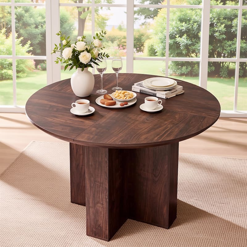 47" Modern Round Dining Table, Thickened Kitchen Table for Dining Room