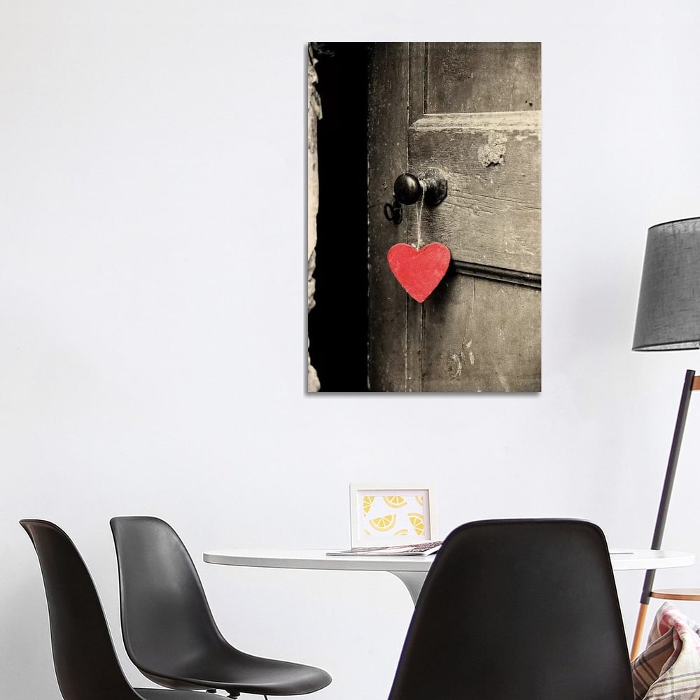 iCanvas "Antique Door With Red Heart" by Tom Quartermaine Canvas Print
