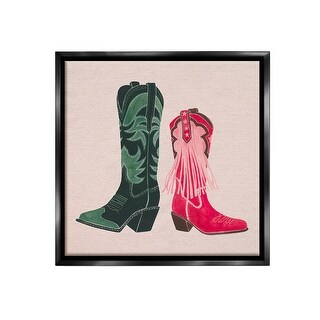 Stupell Cowboy & Cowgirl Boots Framed Floater Canvas Wall Art Design By ...