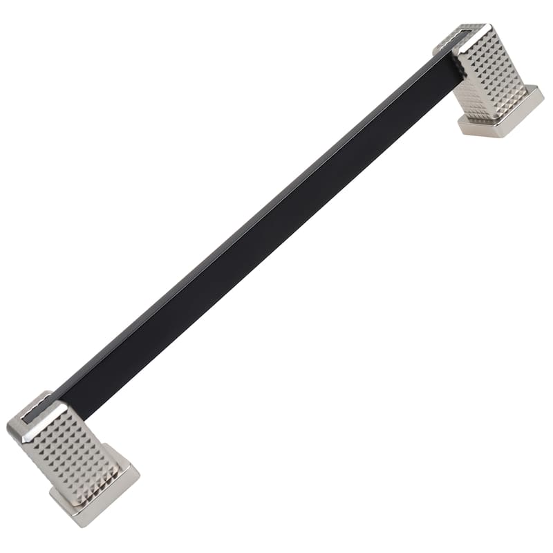 7.56 in. CC Modern Flat Embossed Matte Black Cabinet Pulls (5-Pack)