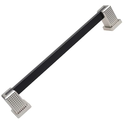 7.56 in. CC Modern Flat Embossed Matte Black Cabinet Pulls (5-Pack)