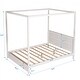 preview thumbnail 4 of 22, Modern Canopy Queen/Full Platform Bed with Stylish Headboard and Support Legs