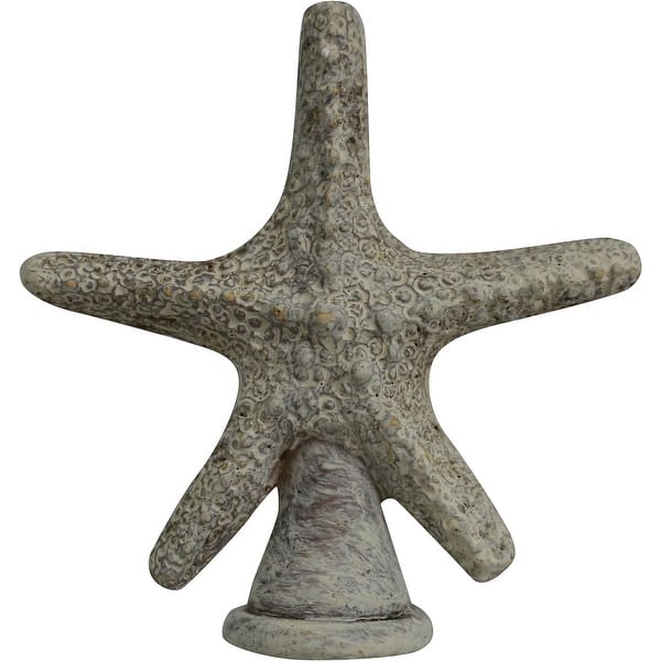 slide 1 of 1, Starfish Finial, 2 3/8-inch Tall Weathered White