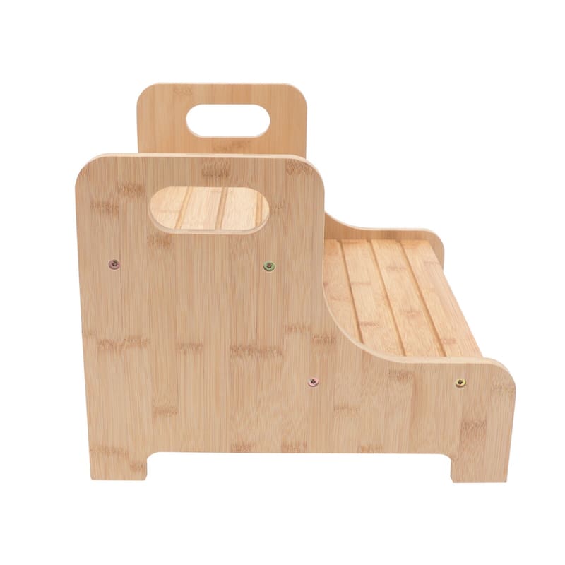 Bamboo Two Step Stool Child Elderly Footstool Bed Bath & Beyond