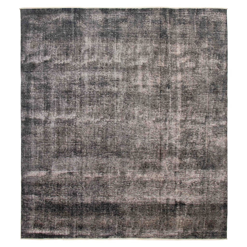 ECARPETGALLERY Hand-knotted Color Transition Dark Grey Wool Rug - 9'8 x 10'10