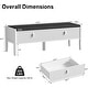 preview thumbnail 4 of 12, Fluted Shoe Storage Bench with Drawers and Cushioned Seat, 47.2 Inch Entryway Bench for Bedroom Living Room Hallway