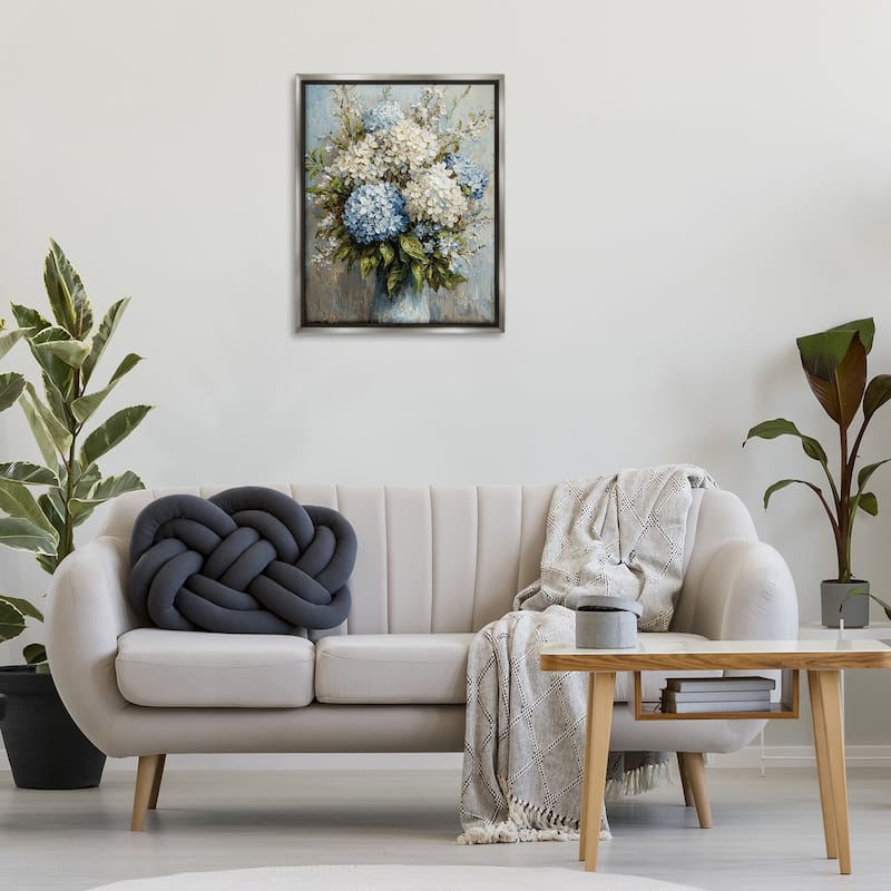 Stupell Muted Classic Hydrangeas Framed Floater Canvas Wall Art Design By Franklyn Gregory