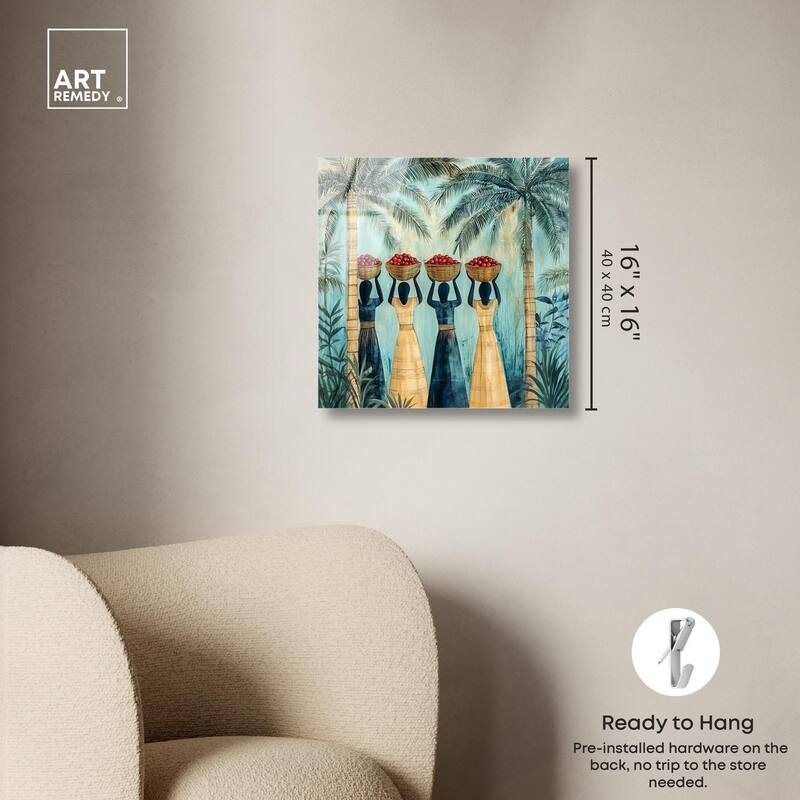 Walk Under Palms Acrylic by Art Remedy, Ready to Hang