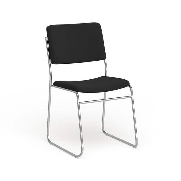 slide 5 of 16, 500 lb. Capacity High Density Stacking Chair with Sled Base Black Fabric/Black Frame
