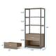 preview thumbnail 4 of 2, Industrial Bookshelf with Drawers Etagere Bookcase