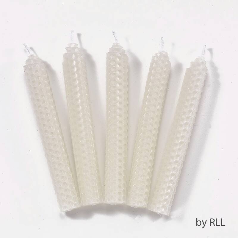 Set of 12 White Beeswax Hanukkah Candles with Gift Box 9.5"