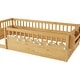 preview thumbnail 10 of 10, Twin Size Toddler Floor Bed Fence Bed with Guardrails, Natural