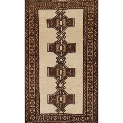 Geometric Gabbeh Persian Vintage Area Rug Handmade Wool Carpet - 3'5"x 6'3"