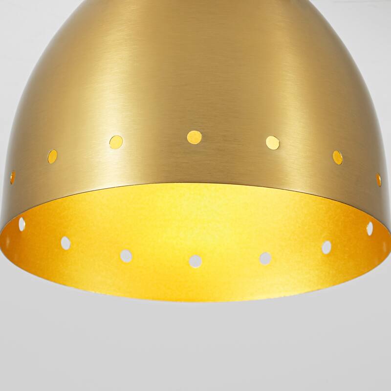 6.9" W 1-Light Retro Handcrafted Brass Finish Gold Interior Dome Design Flush Mount Ceiling Light for Bedroom, Kitchen