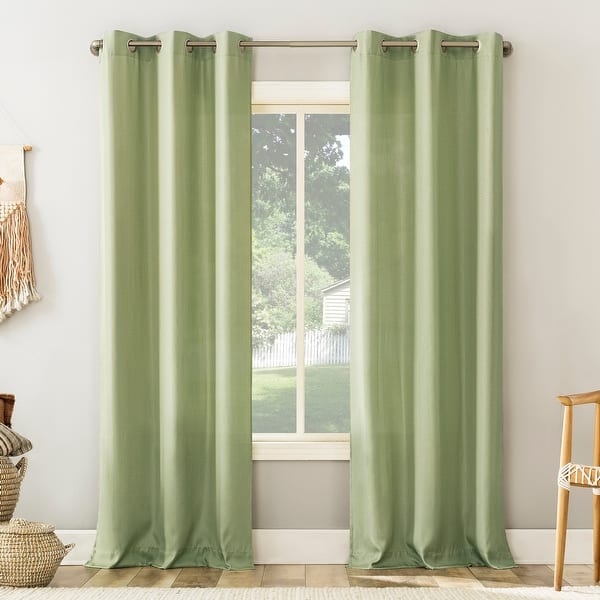 slide 2 of 38, No. 918 Sora Casual Textured Grommet Curtain Panel, Single Panel 40 x 63 - Sage
