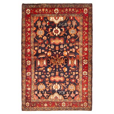 ECARPETGALLERY Hand-knotted Andelz Navy Wool Rug - 4'10 x 7'4