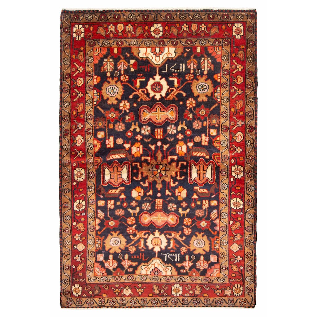 ECARPETGALLERY Hand-knotted Andelz Navy Wool Rug - 4'10 x 7'4