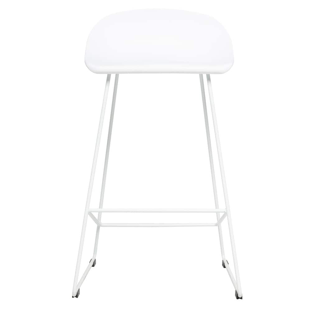 (Set of 2) Escape Contract Grade Plastic & Metal Sled Counter Stool