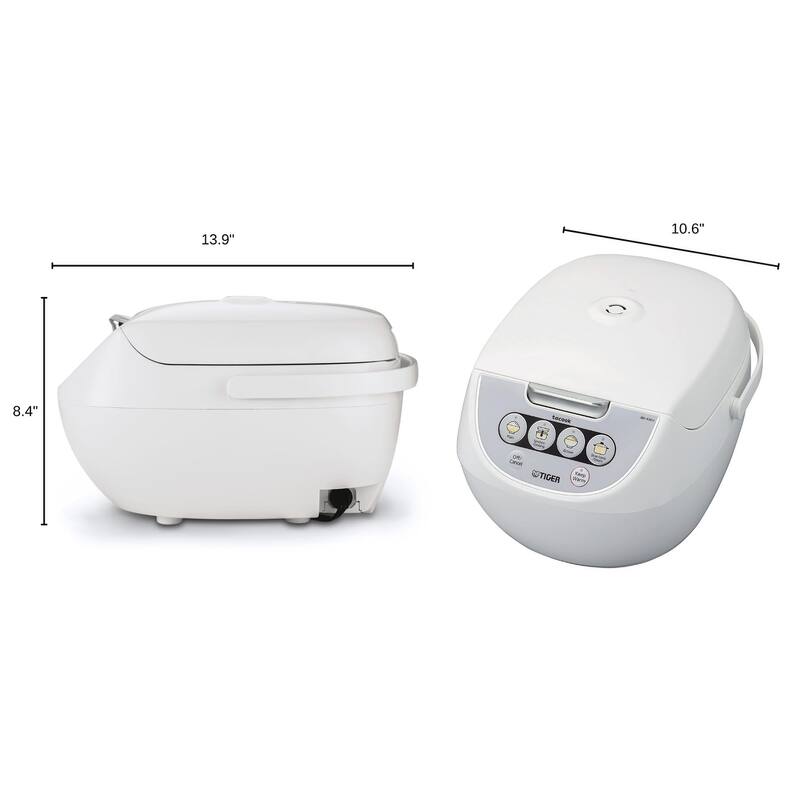 5.5Cup (Uncooked) Rice Cooker with Food Steamer Basket, White