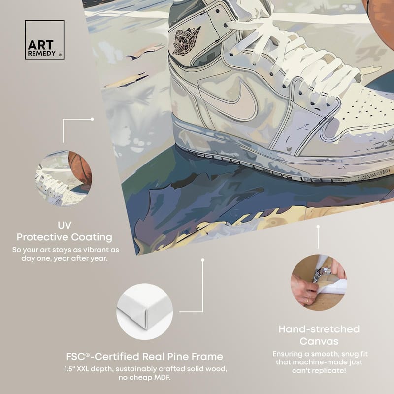 Washed Out Court Canvas by Art Remedy, Gallery Wrapped
