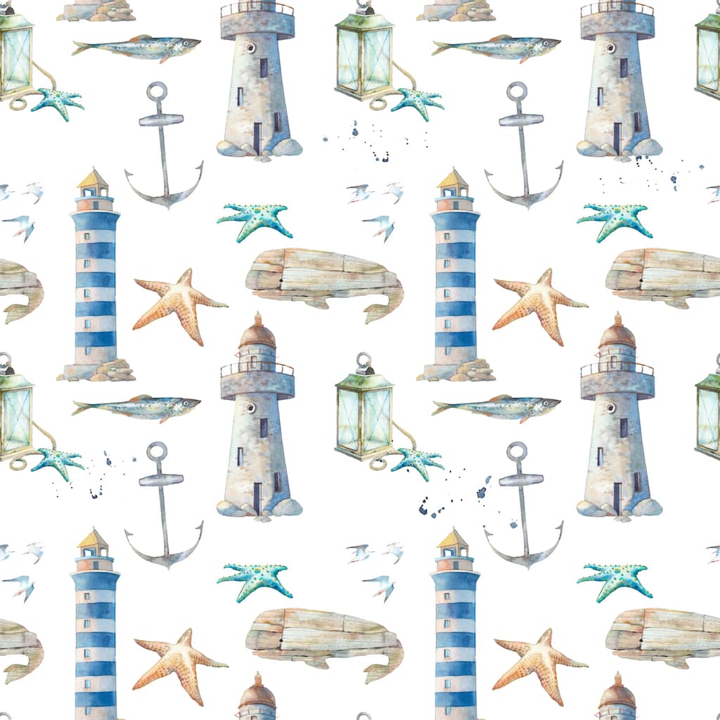 Ocean Light House Removable Wallpaper - 24'' inch x 10'ft