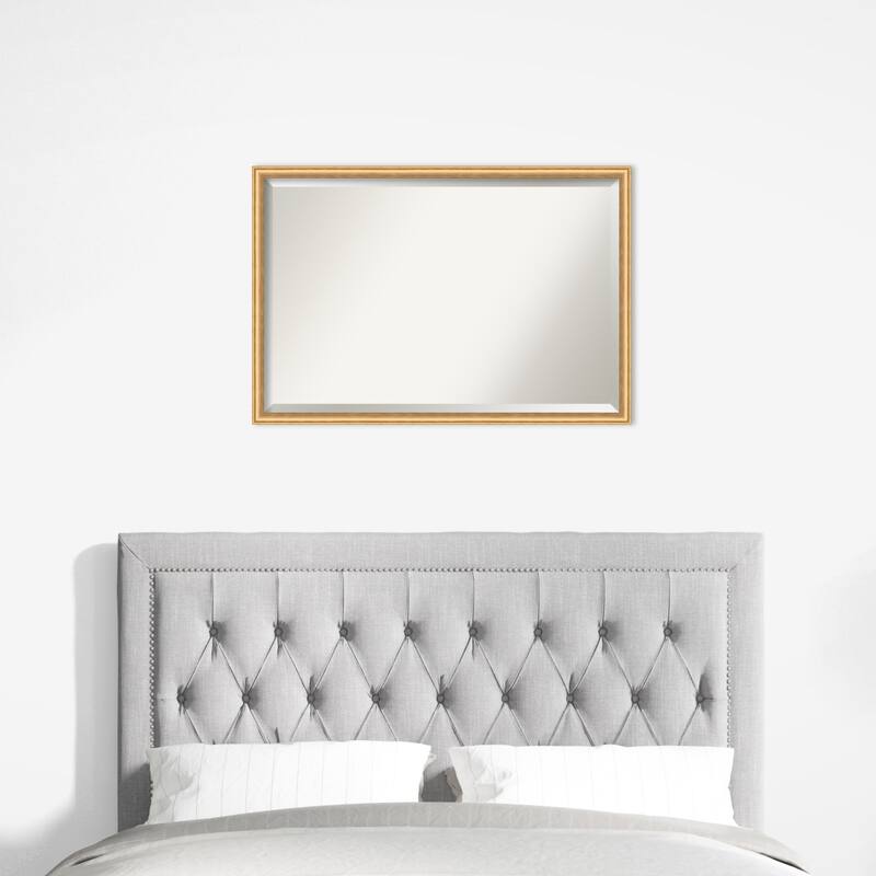 Salon Scoop Beveled Wood Framed Wall Mirror