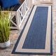 preview thumbnail 80 of 89, SAFAVIEH Courtyard Sherrie Border Indoor/ Outdoor Waterproof Patio Backyard Rug 10' Runner - Navy/Beige