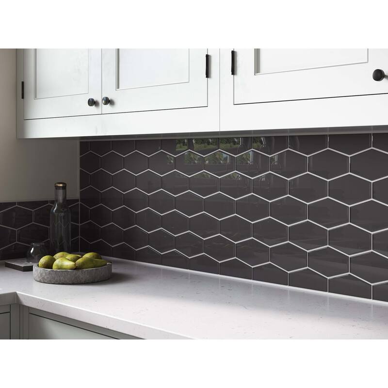 Cruz Bay Studio MKT2871 Long Hex - 11" x 11" Geometric Wall Tile -
