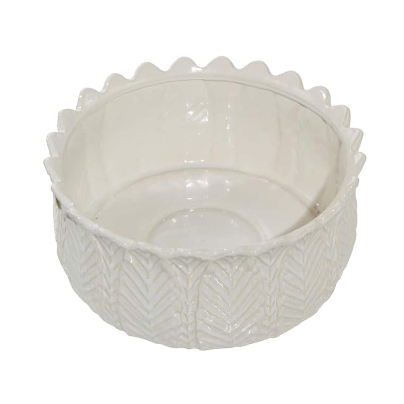 Ceramic Indoor Outdoor Planter - Set of 3 White - Roche River Decor