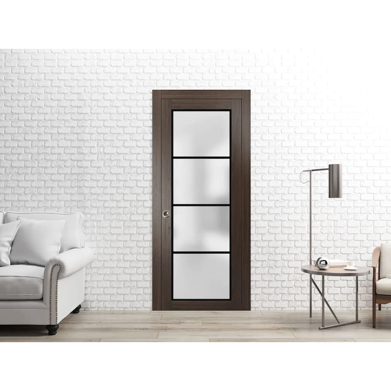 Slab Barn Door Panel 18 x 80 Planum 2132 Chocolate Ash Sturdy Finished
