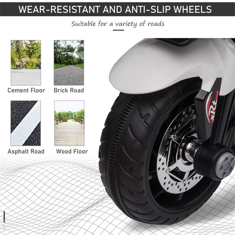 Kids Electric Motorcycle with 3 Wide Wheels, Padded Seat and Music Safe Headlights for Ages 3-5 Years