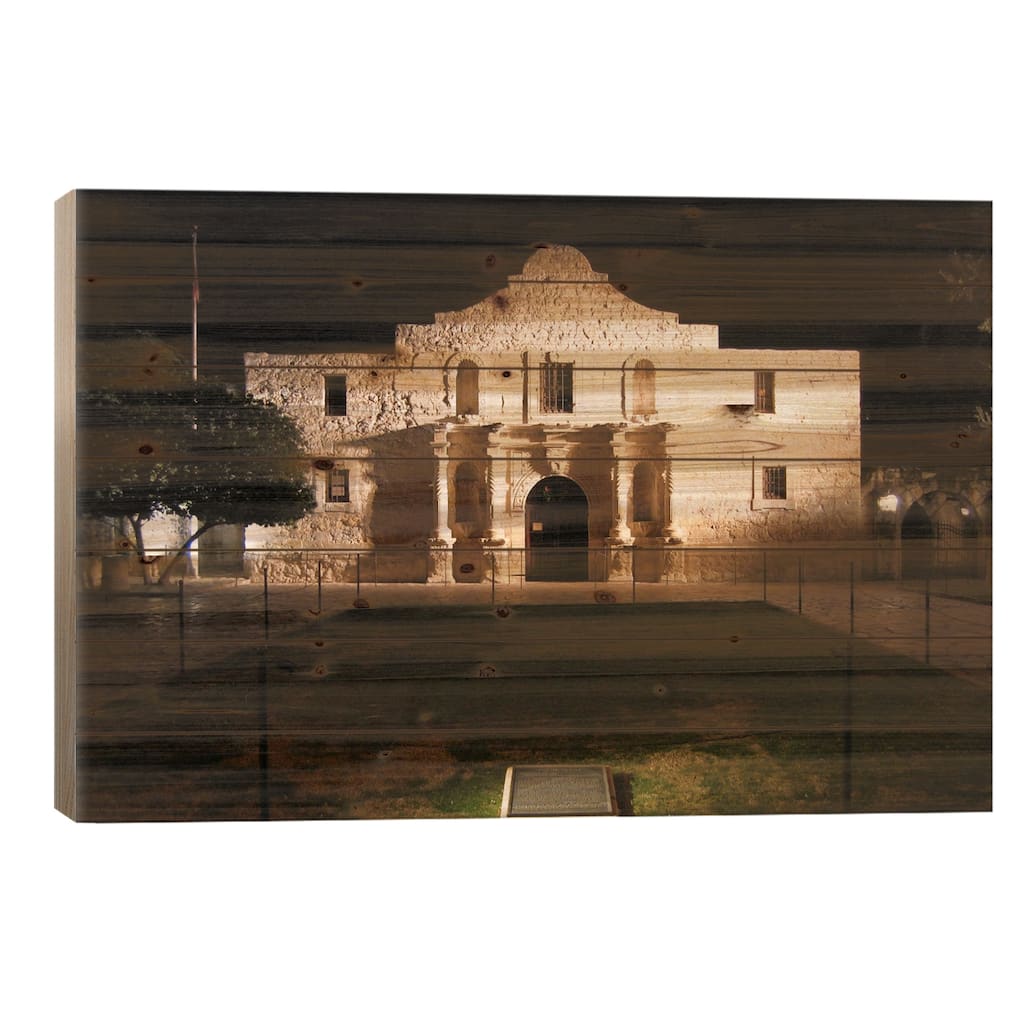 The Alamo Print On Wood by Unknown Artist - Multi-Color
