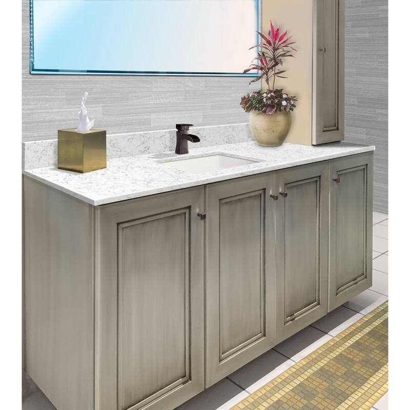 Transolid VT60.75x22-1KU-4 Silestone 60" Quartz Vanity Top with - Lyra