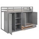 preview thumbnail 13 of 34, Functional Loft Bed with 3 Shelves, 2 Wardrobes and 2 Drawers, Gray