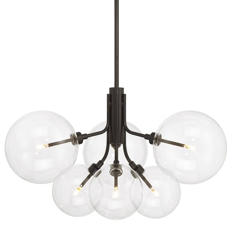 Bellevue SHCH44131 6 Light 27" Wide LED Chandelier with Clear Glass - Oil Rubbed Bronze