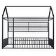 preview thumbnail 8 of 70, Metal House Bed with Metal Grid and Storage Shelves, Twin/Full Size Floor Montessori Bed with Roof Frame and Fence Guardrails