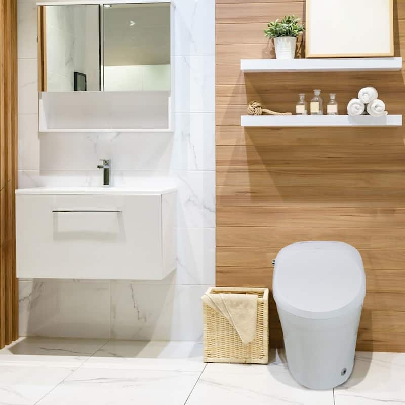 Rosemary 1-Piece 0.8/1.28 GPF Dual Flush Elongated Bidet Toilet in White