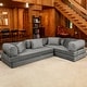 preview thumbnail 32 of 179, Jaxx Unsofa Modular Convertible Sectional Sofa with Fold Out King Sleeper Bed L-Shaped Sectional. - Performance Microvelvet Elephant Dark Grey