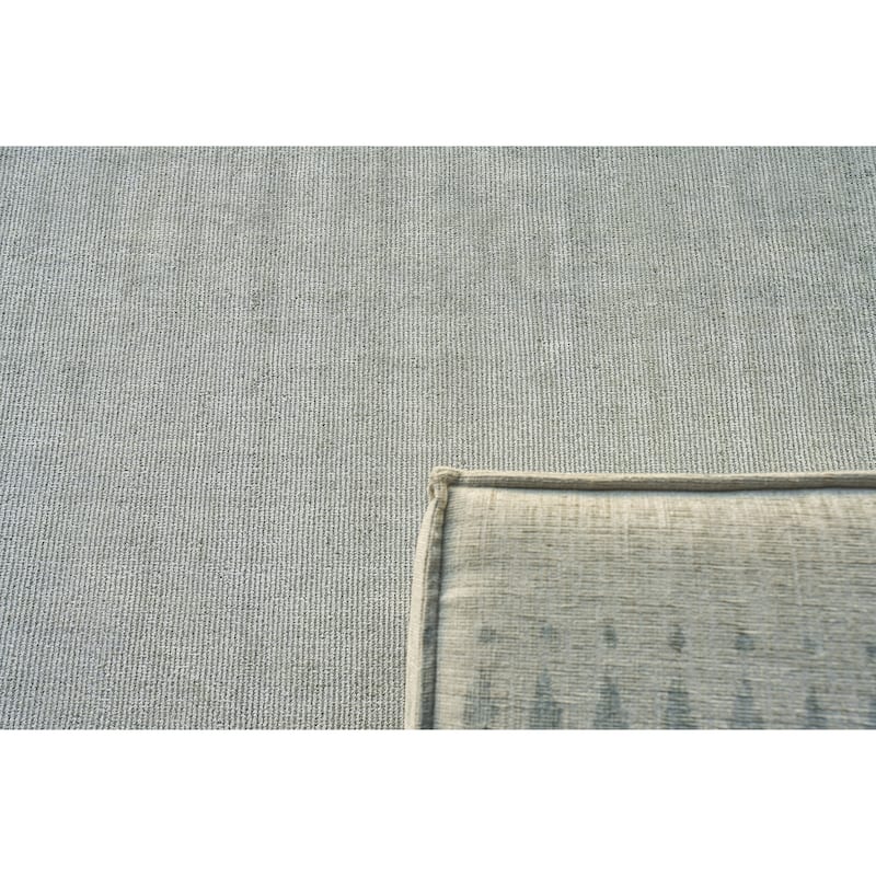 EXQUISITE RUGS Duo Hand-loomed Wool/Bamboo Silk White/Grey Area Rug.