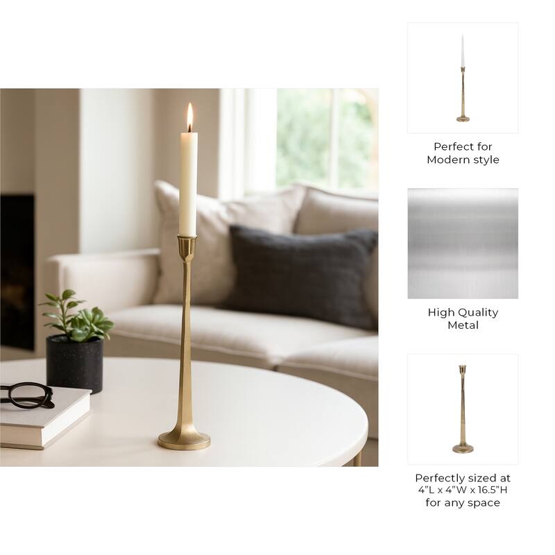 Metal Squared Off Taper Candle Holder