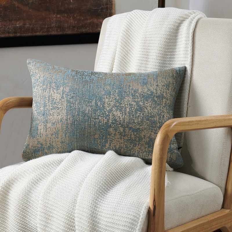 2-Piece Jacquard Chenille Zippered Lumbar Pillow Cover Set