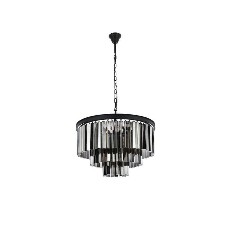 Royce Edge 9-Light Matte Black Chandelier