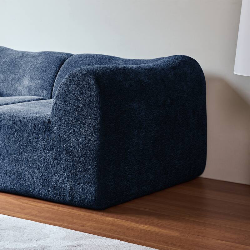 Minimalist Accent Sofa Loveseat Couch with 2 Throw Pillows, 2-Seater Couch for Living Room Apartments