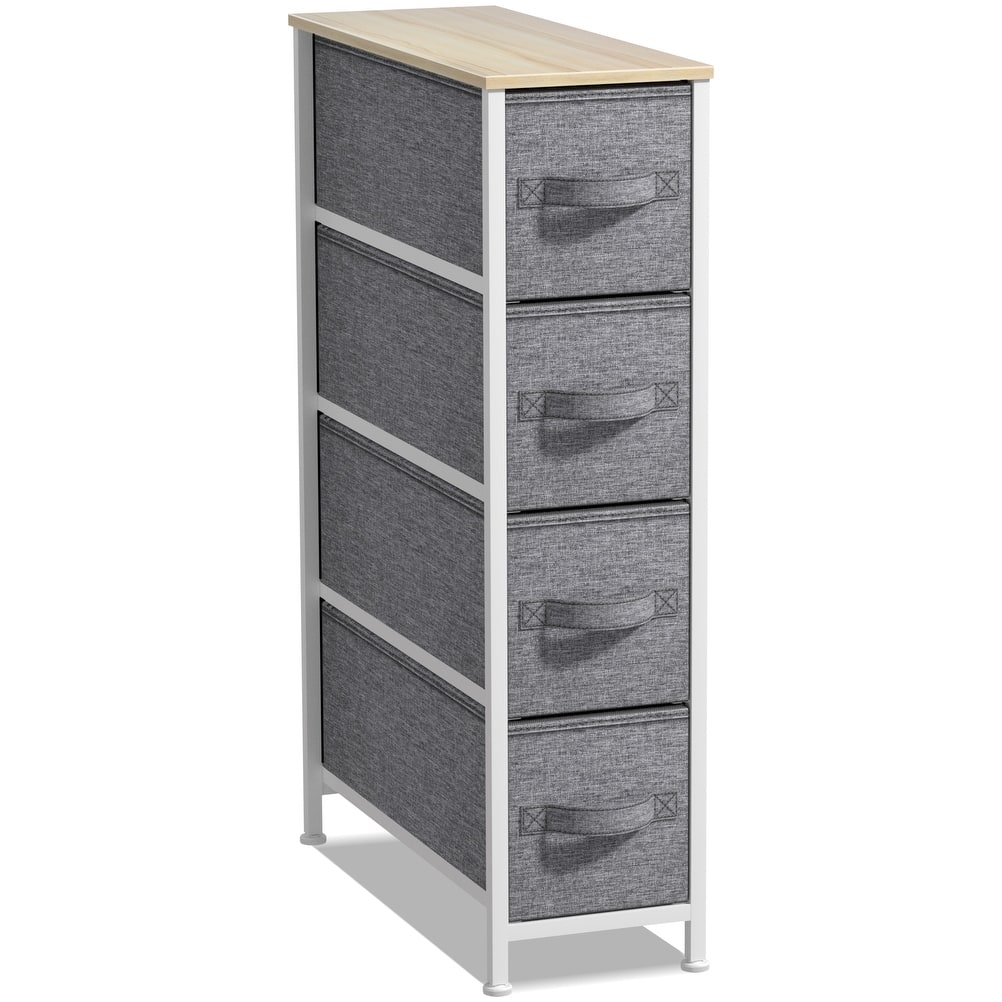 Narrow Dresser Tower with 4 Drawers - Vertical Storage for Bedroom